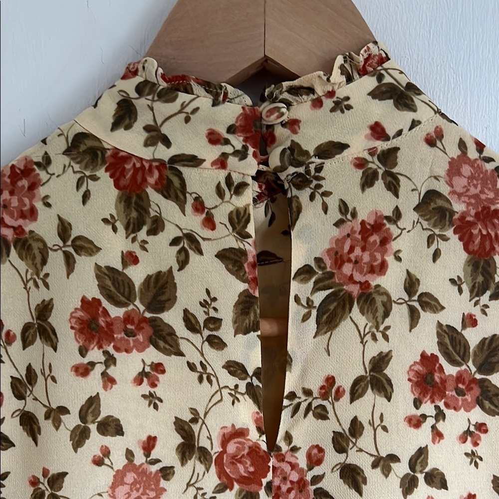 Reformation Jourdan Yellow Floral Mini  Dress - Picture 9 of 11